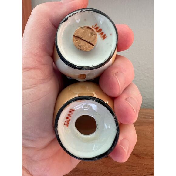 Vintage Lusterware Kewpie Doll Head Salt and Pepper Shakers Japan - Picture 5 of 7